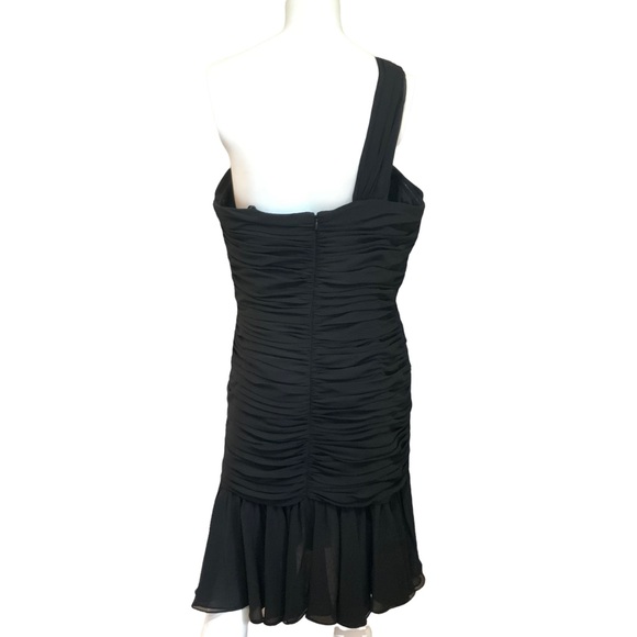 Jill Jill Stuart Black Chiffon Flounce Cut out One Strap Mini Dress 14 NWT - Picture 4 of 12